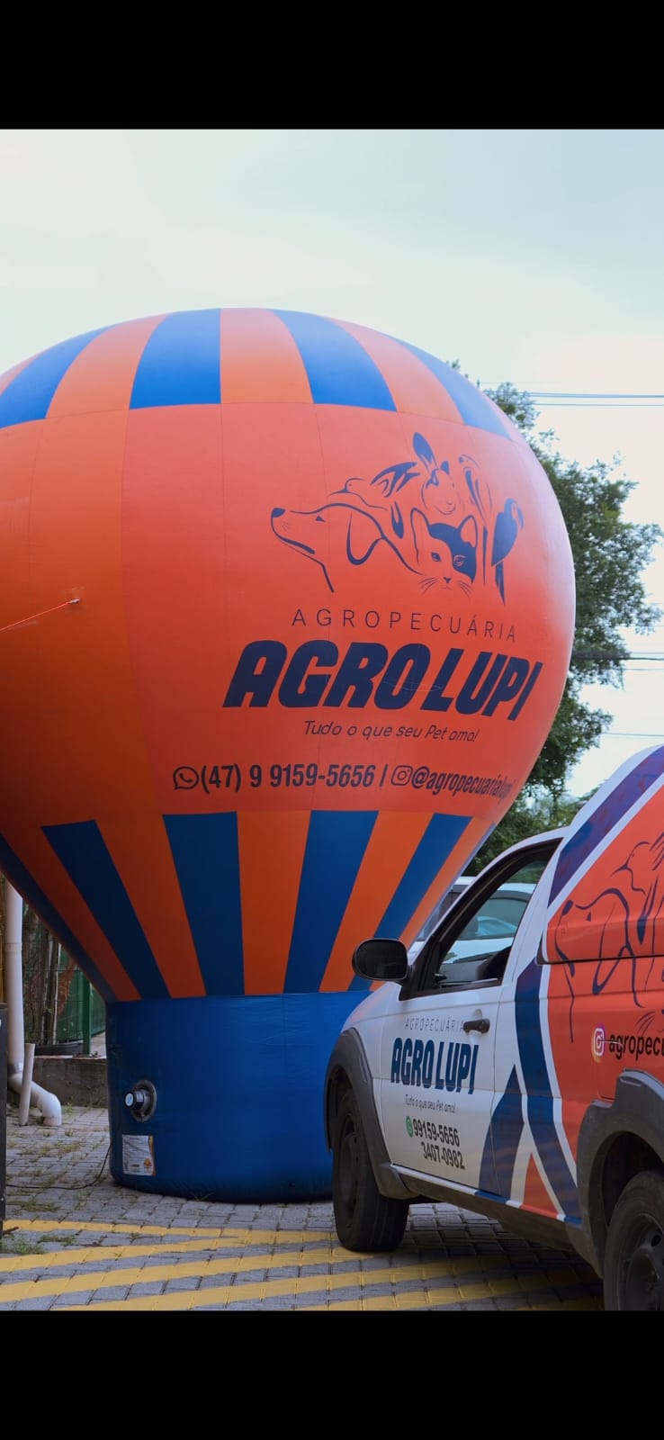 Balão promocional e frota Agro Lupi