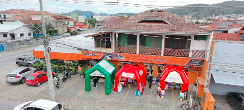 Vista aérea da loja em Joinville